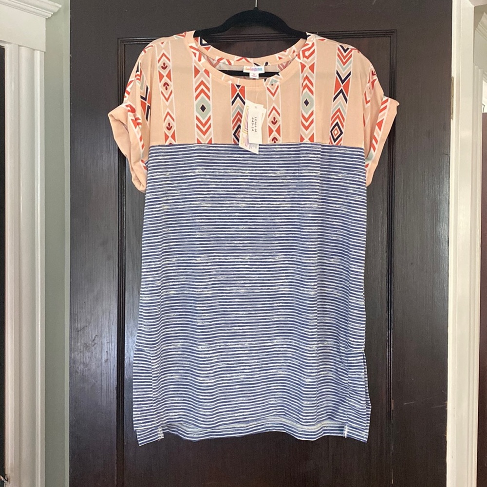 Lularoe Leah drop shoulder cuff tunic